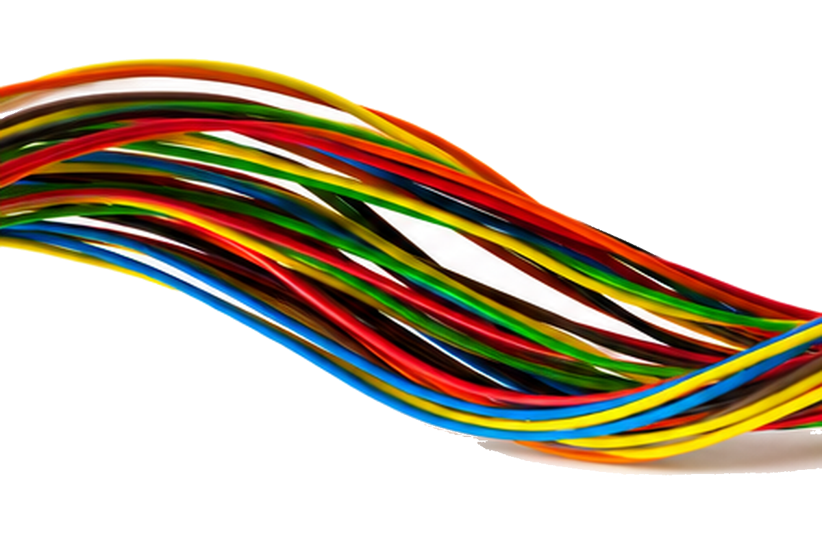 Multicolor PVC insulated wires arranged as an application reference